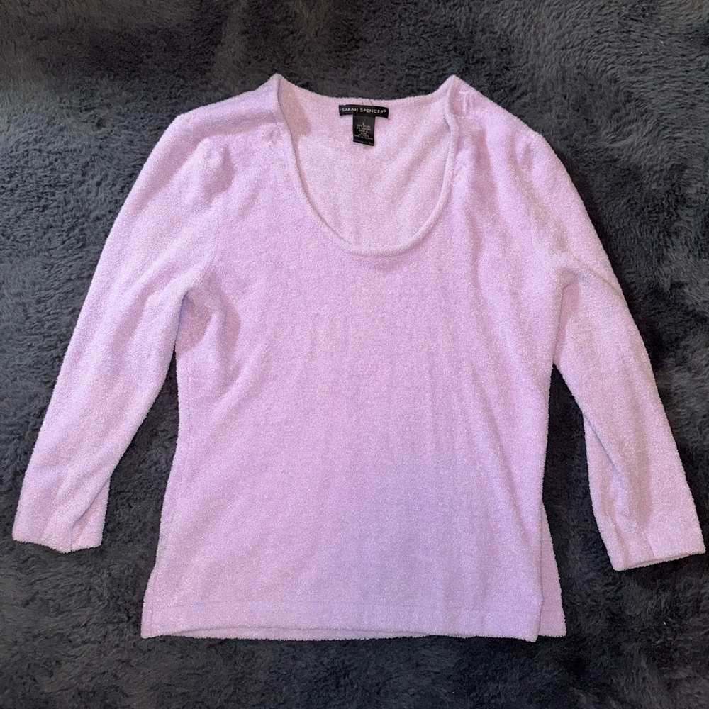 Sarah Spencer Velvet 3/4 sleeve sweater